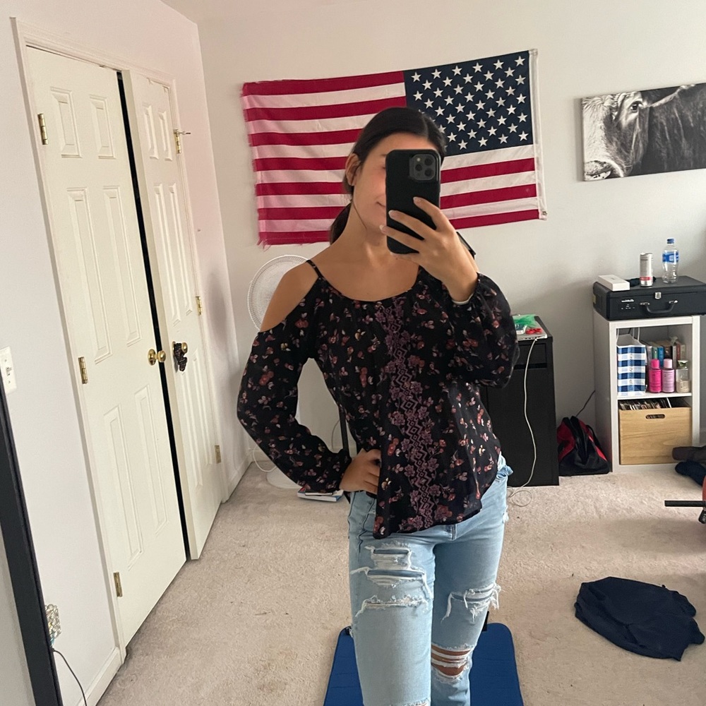 Rewind off the shoulder lightweight blouse.